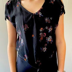 Mudd Floral Open Shoulder Top